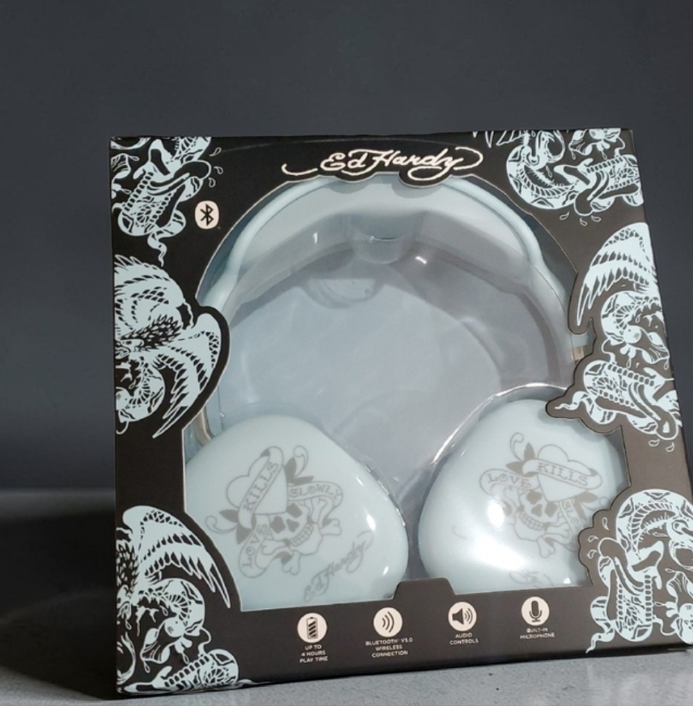 Ed Hardy Baby Blue Headphones